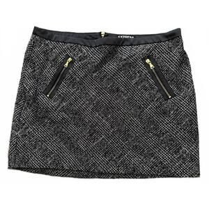 Express Mini Skirt Size Medium Black White Plaid Pockets Polyester Cotton City